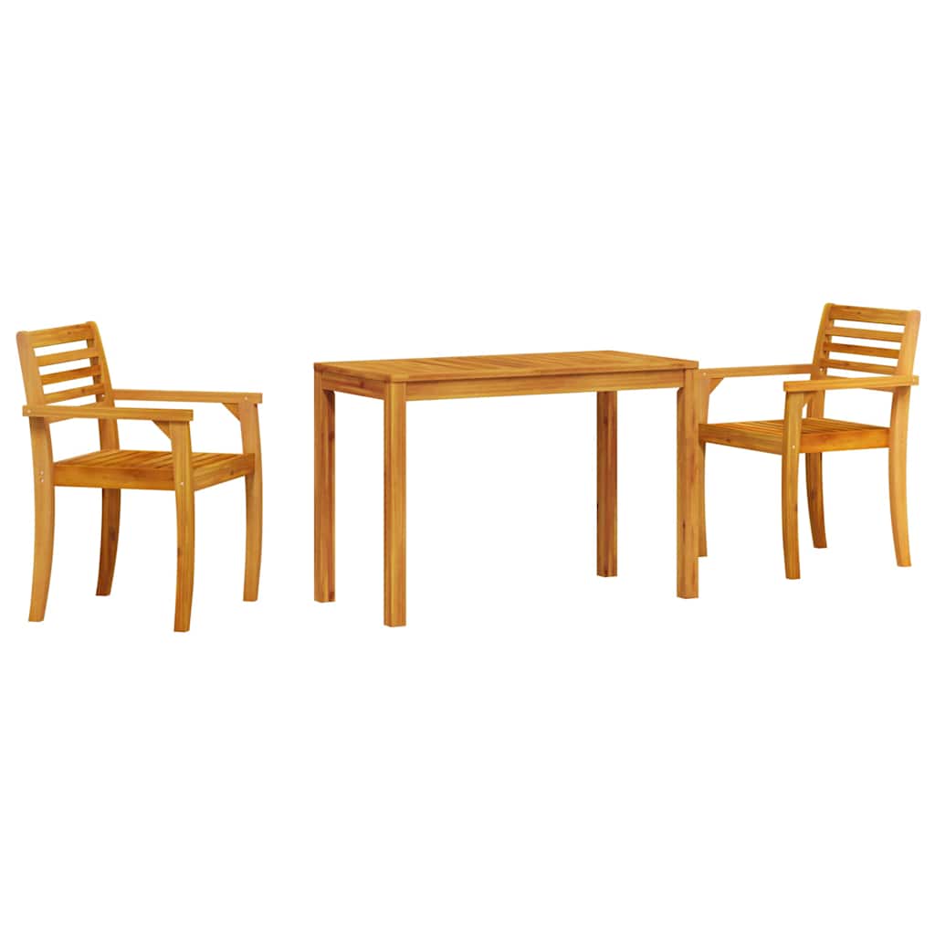 Vrtni set za objed 3 pcs Smeđa Čvrsto drvo akacije