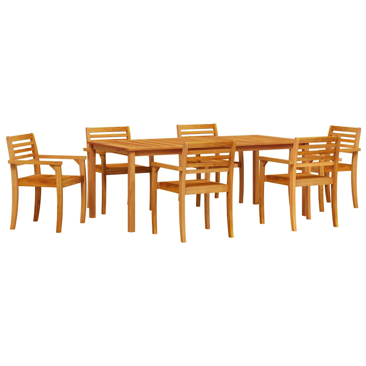 Vrtni set za objed 7 pcs Smeđa Čvrsto drvo akacije
