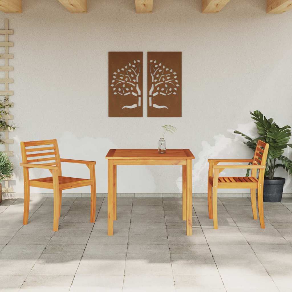 Vrtni set za objed 3 pcs Smeđa Čvrsto drvo akacije