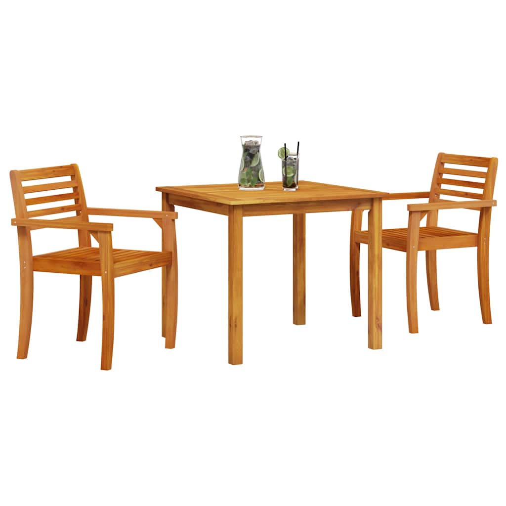 Vrtni set za objed 3 pcs Smeđa Čvrsto drvo akacije