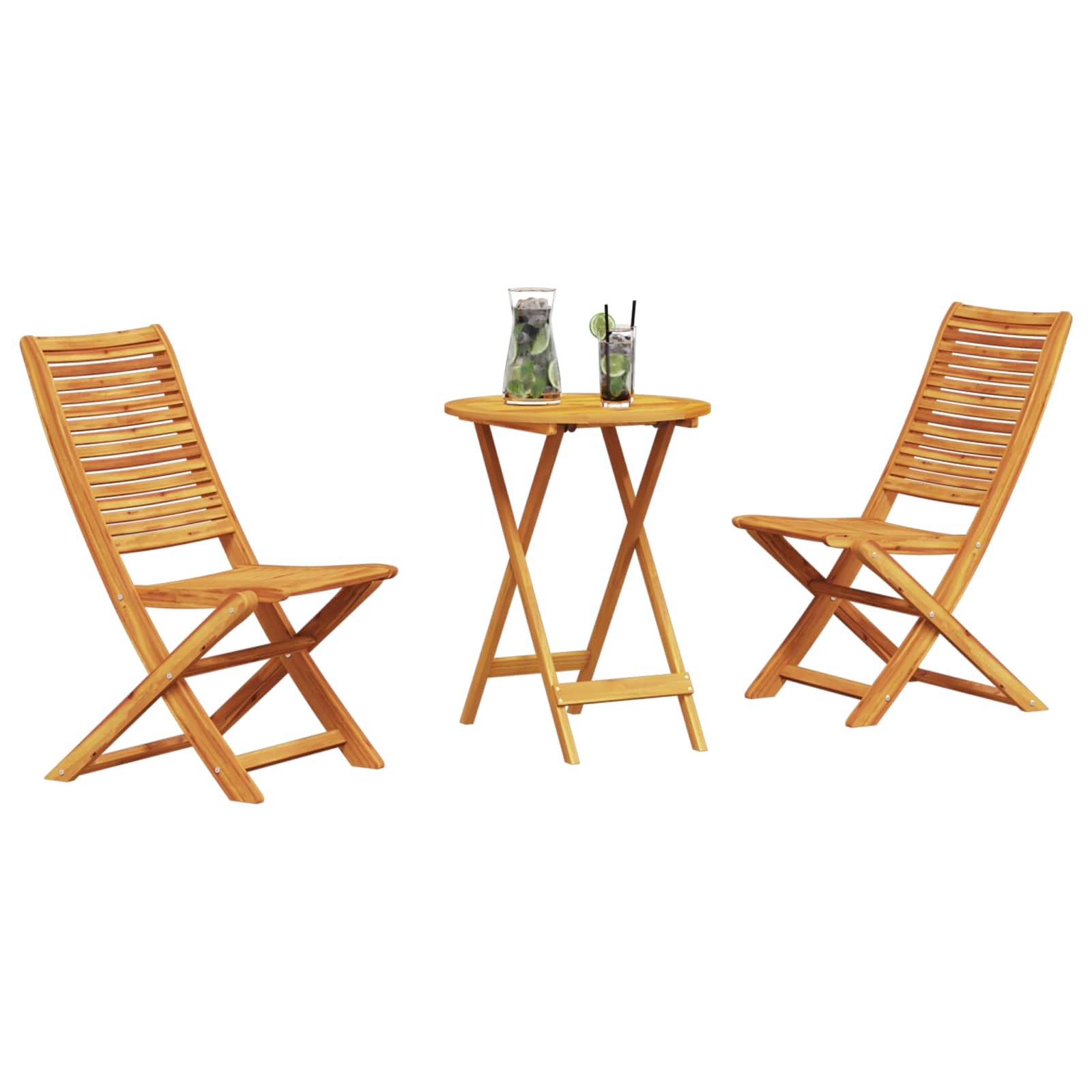 Sklopivi bistro set 3 pcs Smeđa Čvrsto drvo akacije