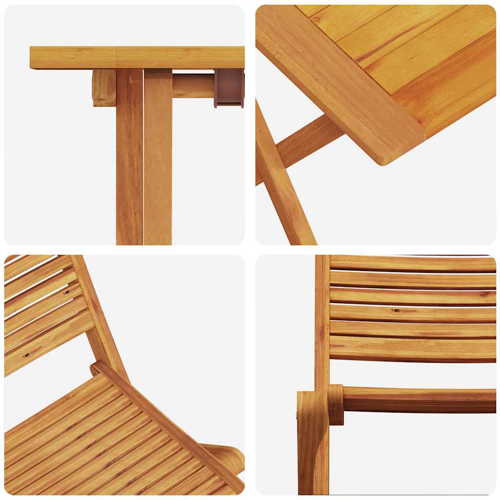 Sklopivi bistro set 3 kom. Smeđa Čvrsto drvo akacije