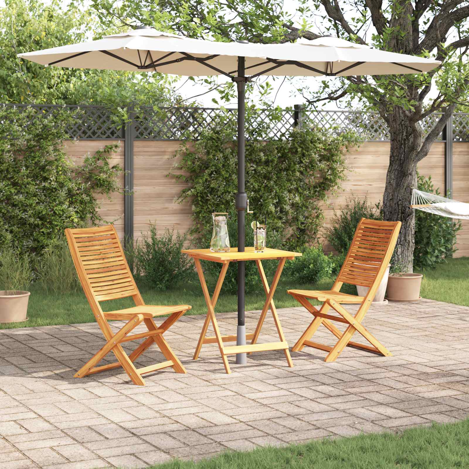 Sklopivi bistro set 3 kom. Smeđa Čvrsto drvo akacije