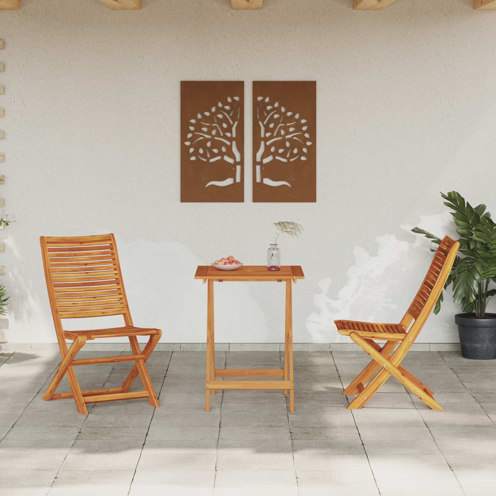 Sklopivi bistro set 3 kom. Smeđa Čvrsto drvo akacije