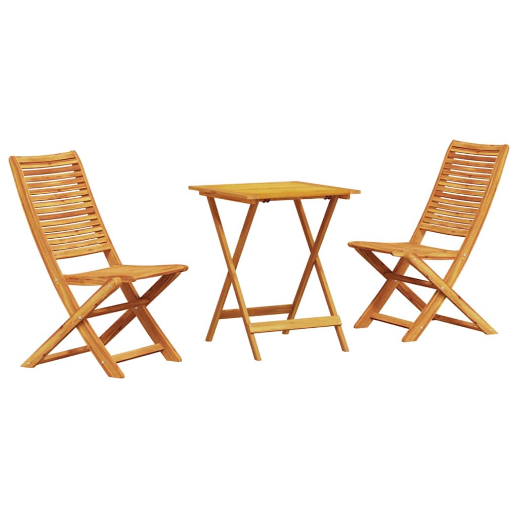 Sklopivi bistro set 3 kom. Smeđa Čvrsto drvo akacije