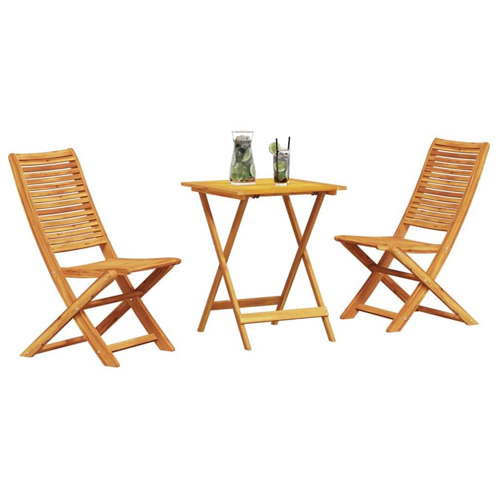 Sklopivi bistro set 3 kom. Smeđa Čvrsto drvo akacije
