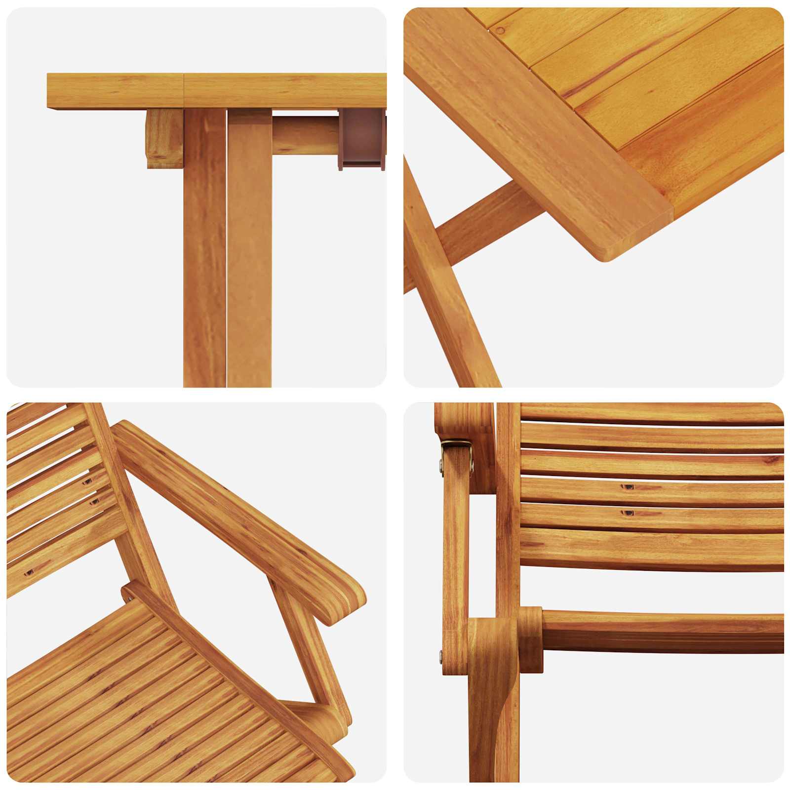 Sklopivi bistro set 3 pcs Smeđa Čvrsto drvo akacije