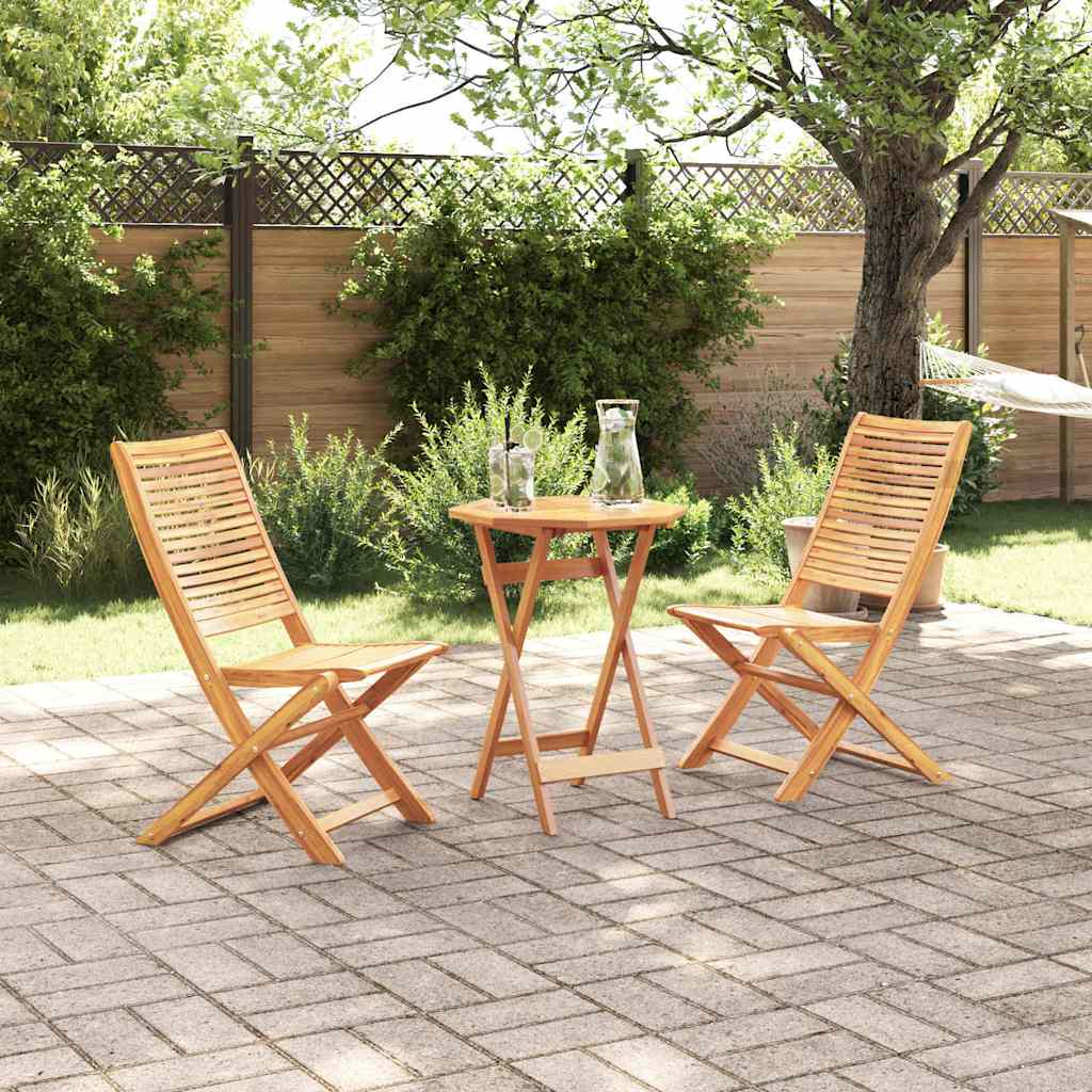 Sklopivi bistro set 3 pcs Smeđa Čvrsto drvo akacije