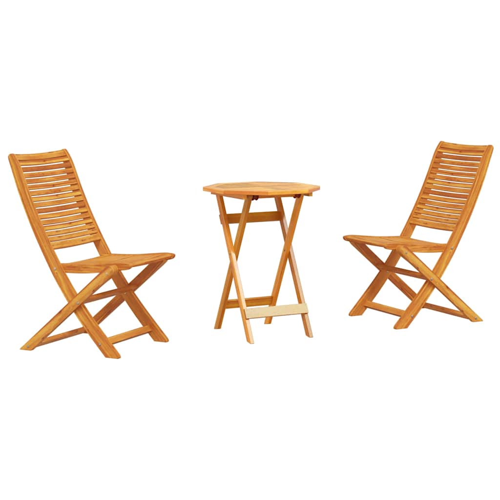 Sklopivi bistro set 3 pcs Smeđa Čvrsto drvo akacije