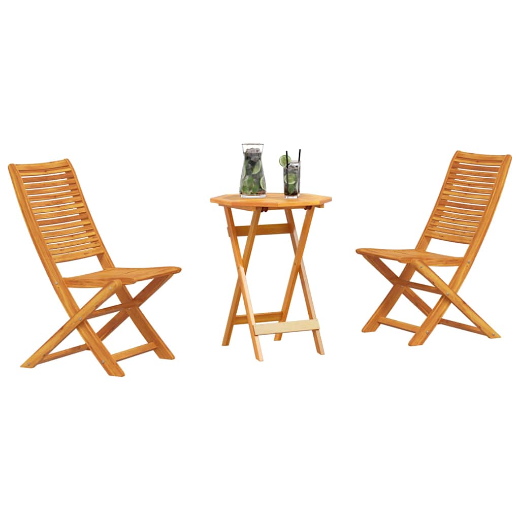 Sklopivi bistro set 3 pcs Smeđa Čvrsto drvo akacije