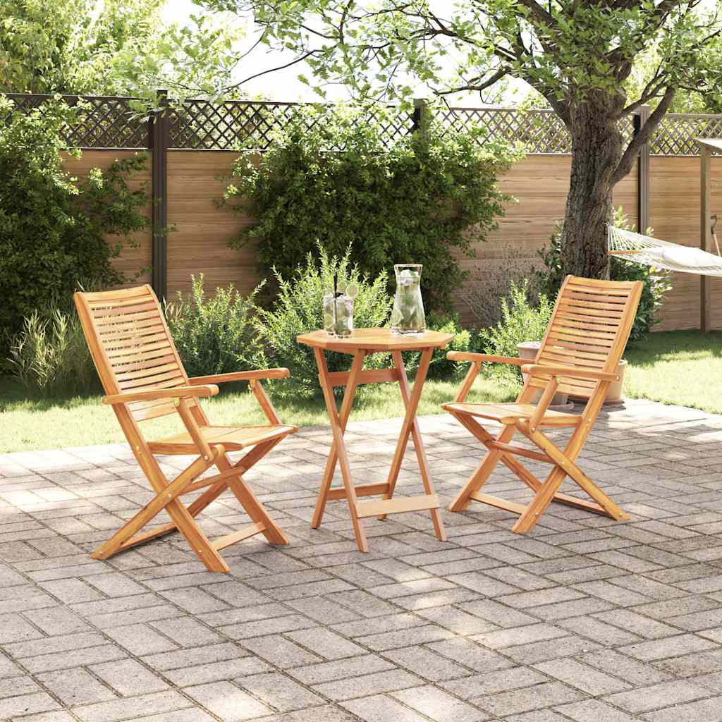 Sklopivi bistro set 3 kom. Smeđa Čvrsto drvo akacije
