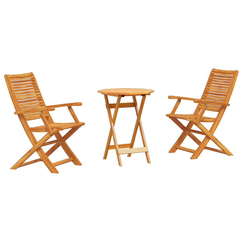 Sklopivi bistro set 3 kom. Smeđa Čvrsto drvo akacije