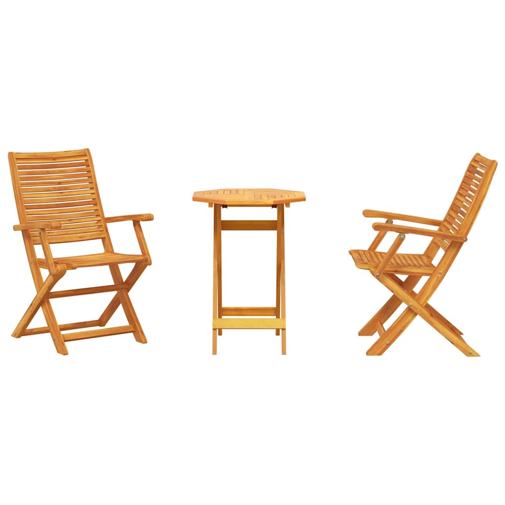 Sklopivi bistro set 3 kom. Smeđa Čvrsto drvo akacije