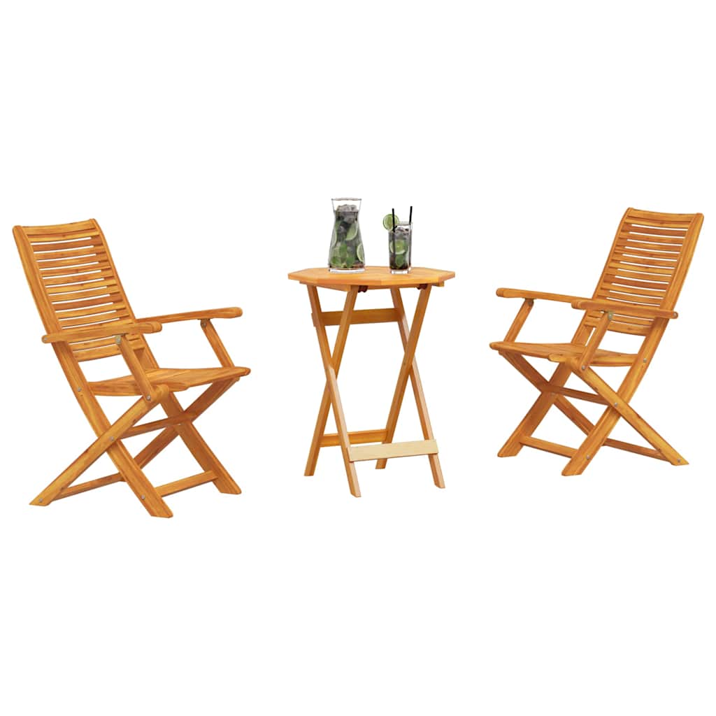 Sklopivi bistro set 3 kom. Smeđa Čvrsto drvo akacije