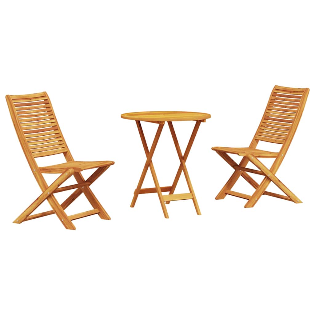 Sklopivi bistro set 3 pcs Smeđa Čvrsto drvo akacije