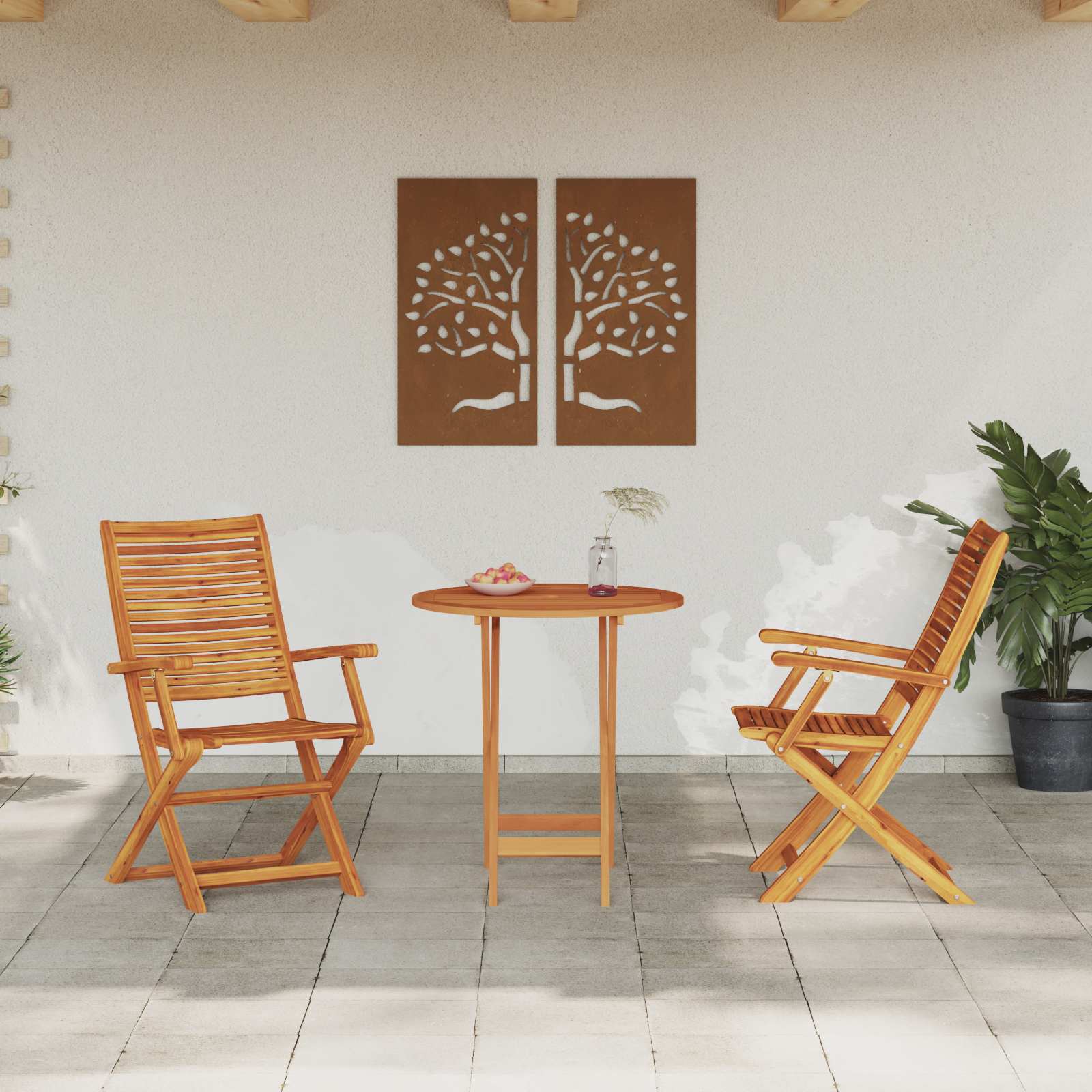 Sklopivi bistro set 3 pcs Smeđa Čvrsto drvo akacije