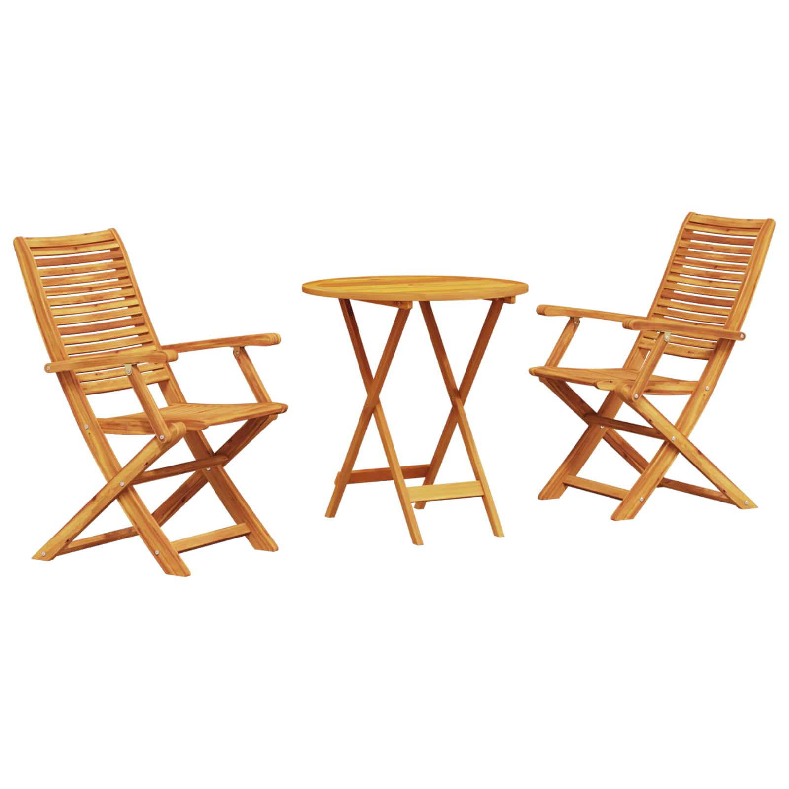 Sklopivi bistro set 3 pcs Smeđa Čvrsto drvo akacije