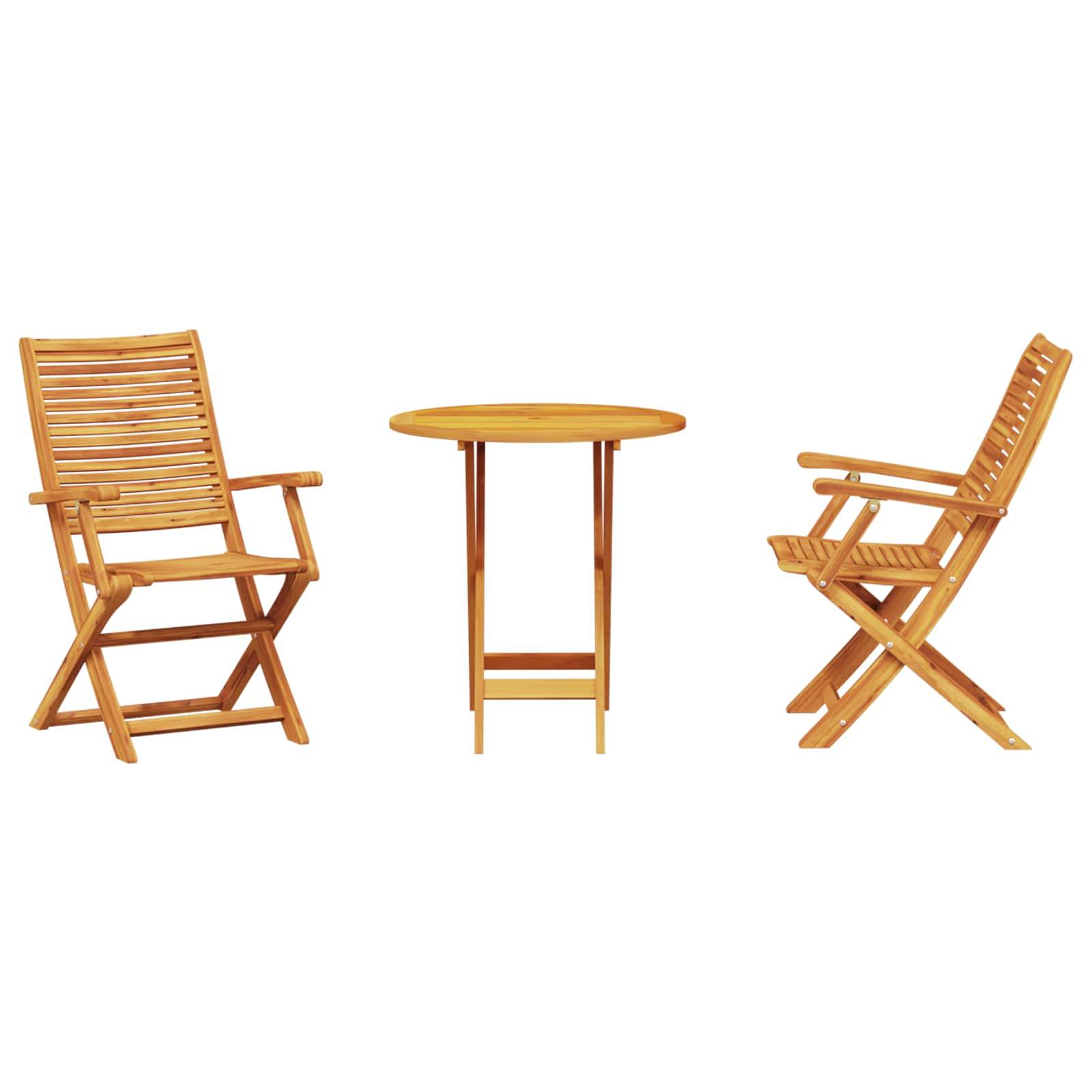 Sklopivi bistro set 3 pcs Smeđa Čvrsto drvo akacije