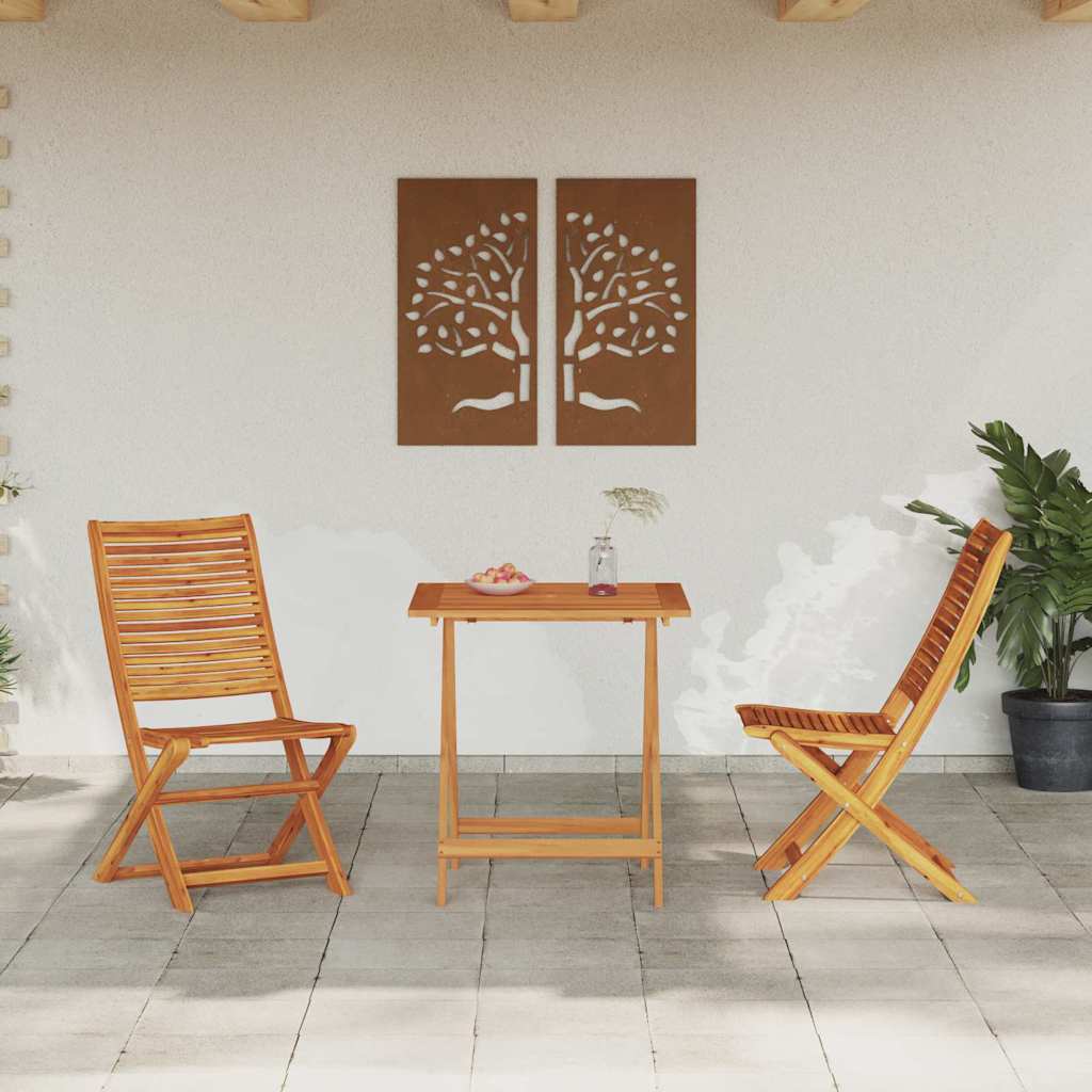 Sklopivi bistro set 3 pcs Smeđa Čvrsto drvo akacije
