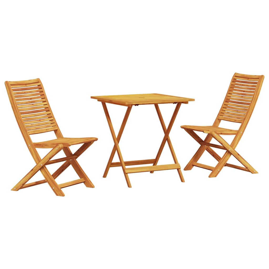 Sklopivi bistro set 3 pcs Smeđa Čvrsto drvo akacije