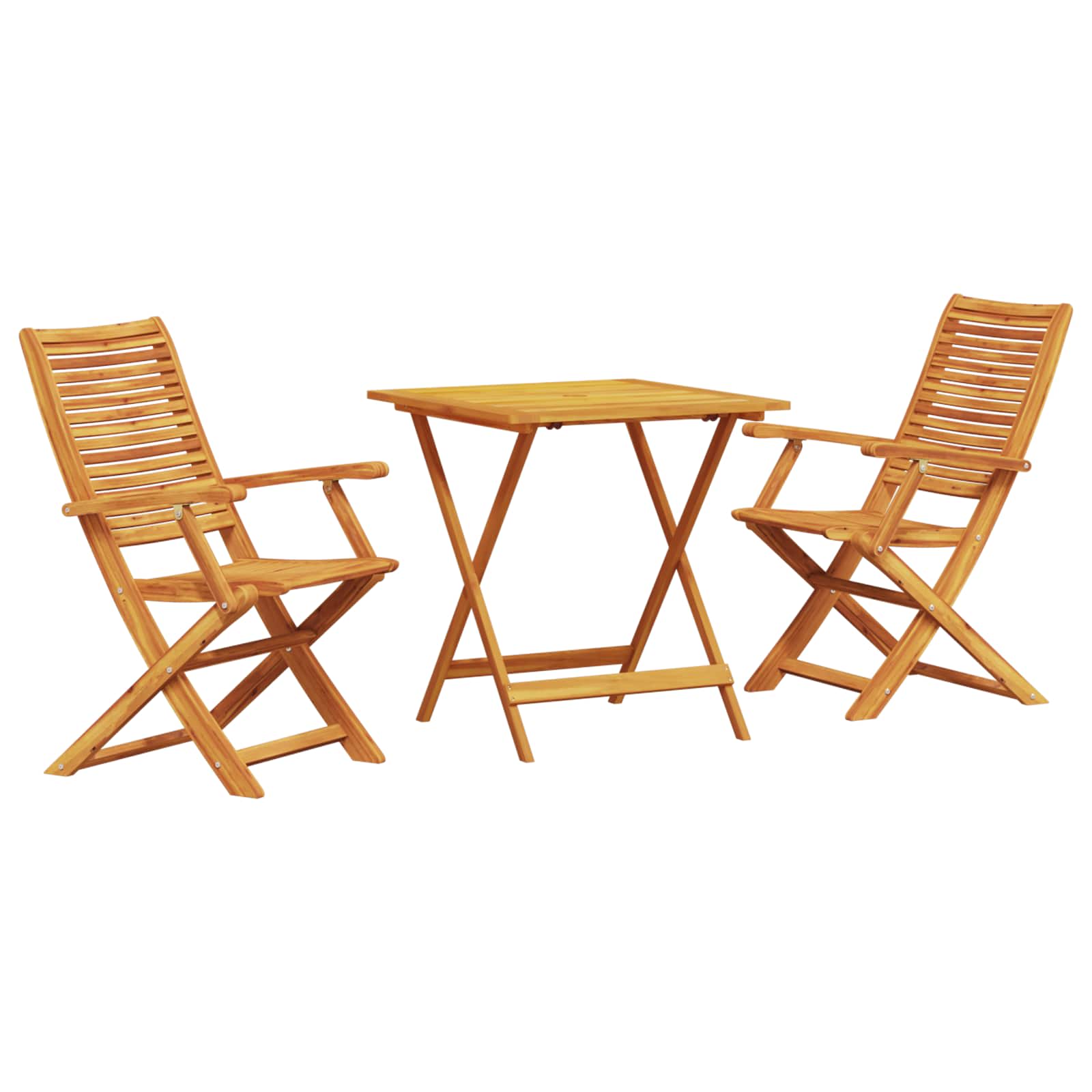 Sklopivi bistro set 3 pcs Smeđa Čvrsto drvo akacije