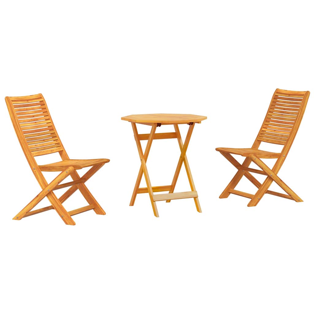 Sklopivi bistro set 3 pcs Smeđa Čvrsto drvo akacije