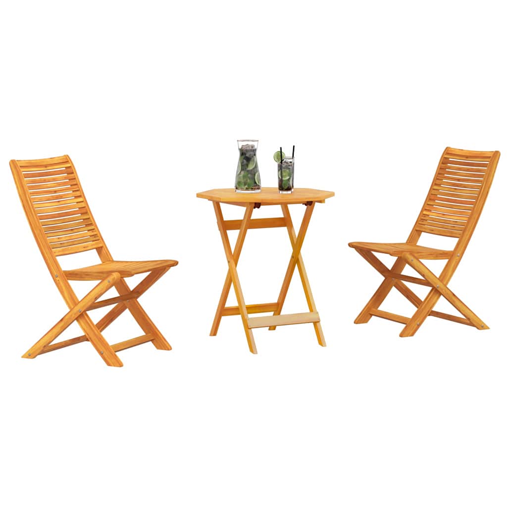 Sklopivi bistro set 3 pcs Smeđa Čvrsto drvo akacije