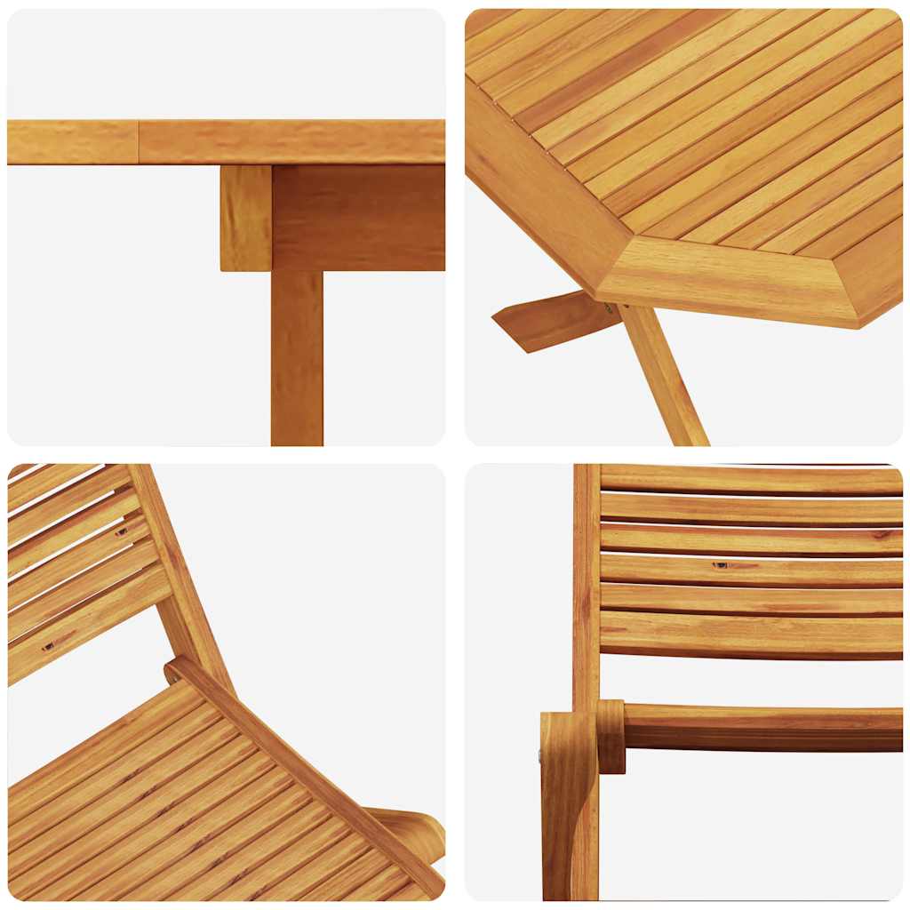 Vrtni set za objed 7 pcs Smeđa Čvrsto drvo akacije