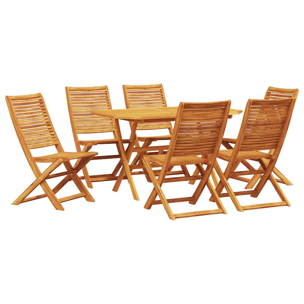 Vrtni set za objed 7 pcs Smeđa Čvrsto drvo akacije