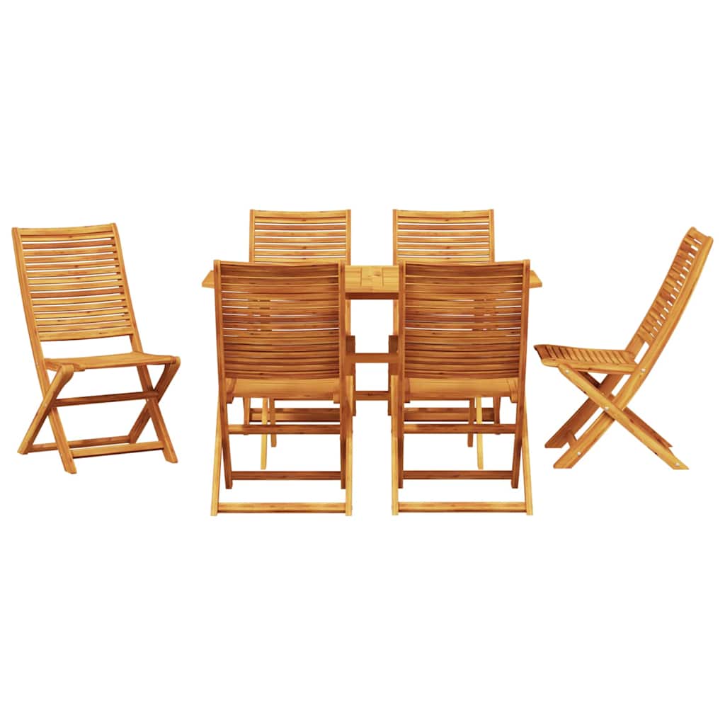 Vrtni set za objed 7 pcs Smeđa Čvrsto drvo akacije