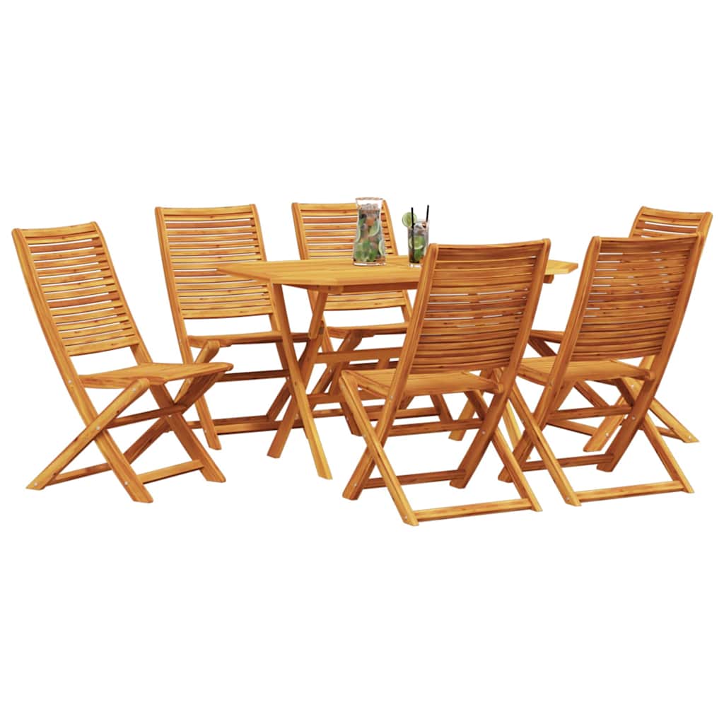 Vrtni set za objed 7 pcs Smeđa Čvrsto drvo akacije