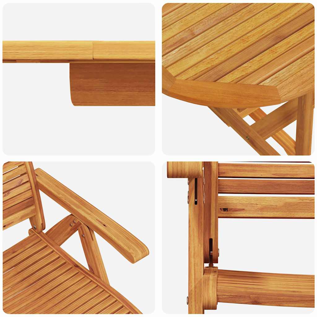 Vrtni set za objed 9 pcs Smeđa Čvrsto drvo akacije