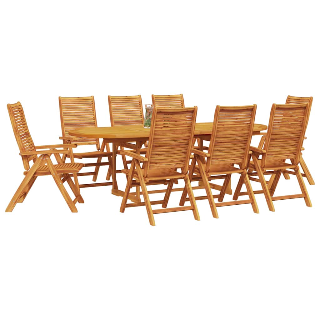 Vrtni set za objed 9 pcs Smeđa Čvrsto drvo akacije