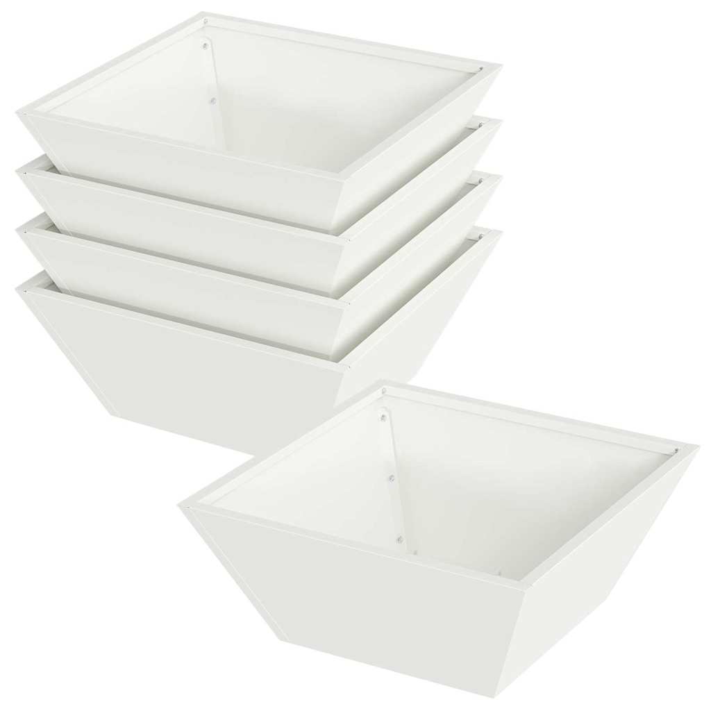 Vrtna saksija 5 pcs Bijelo 40 x 40 x 15 cm Čelična vrata