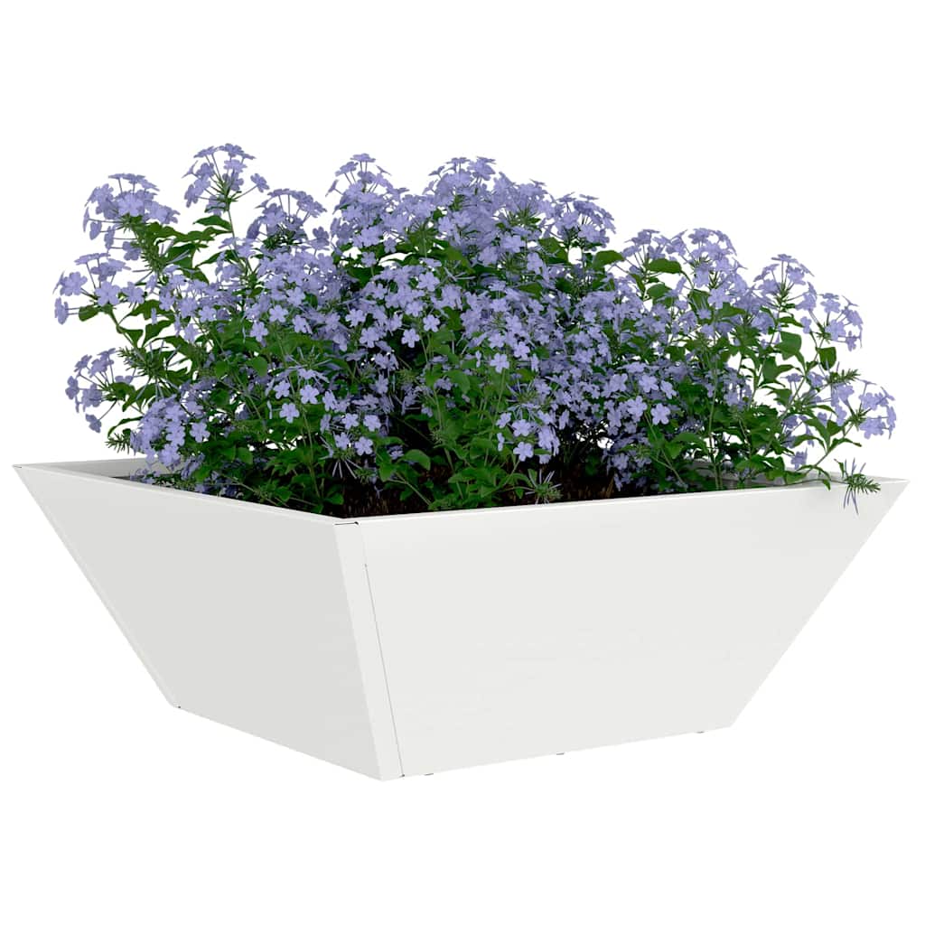 Vrtna saksija 5 pcs Bijelo 40 x 40 x 15 cm Čelična vrata