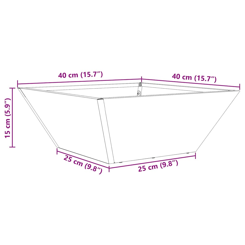 Vrtna saksija 5 pcs Bijelo 40 x 40 x 15 cm Čelična vrata