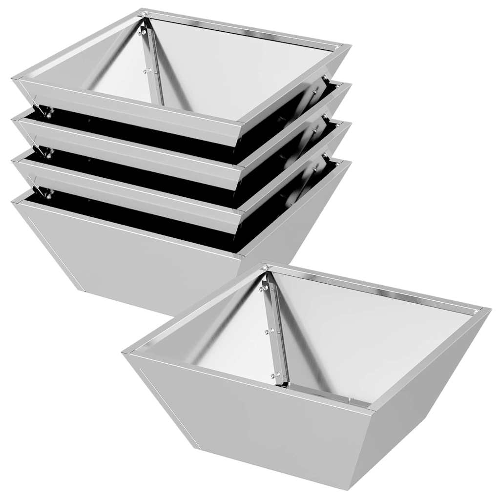 Vrtna saksija 5 pcs Srebrno 40 x 40 x 15 cm Cinkani čelik
