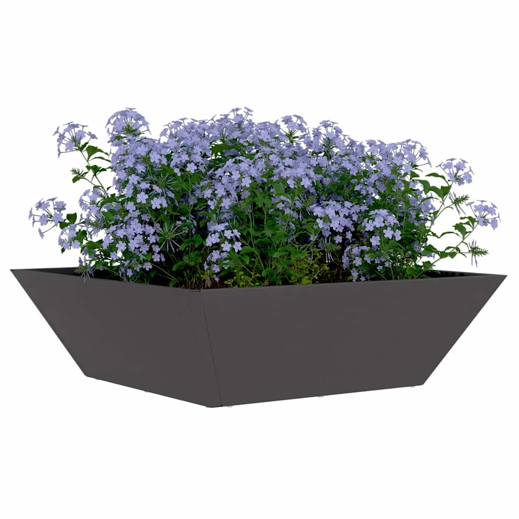 Vrtna saksija Crna 50 x 50 x 15 cm Čelična vrata