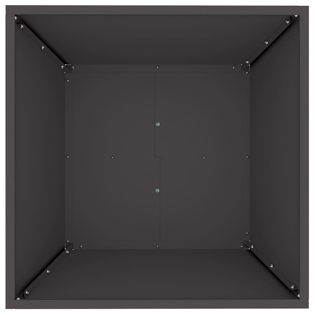 Vrtna saksija Crna 50 x 50 x 15 cm Čelična vrata