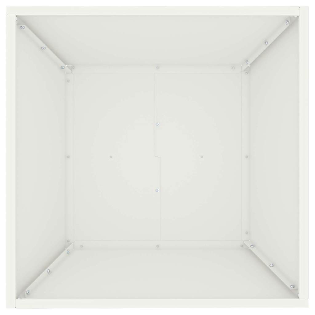 Vrtna saksija Bijelo 50 x 50 x 15 cm Čelična vrata