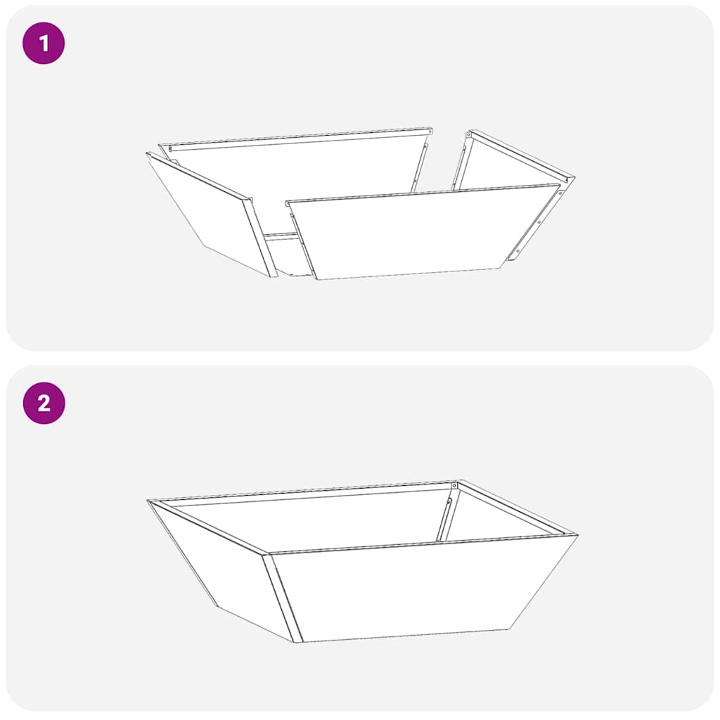 Vrtna saksija 5 pcs Srebrno 50 x 50 x 15 cm Cinkani čelik