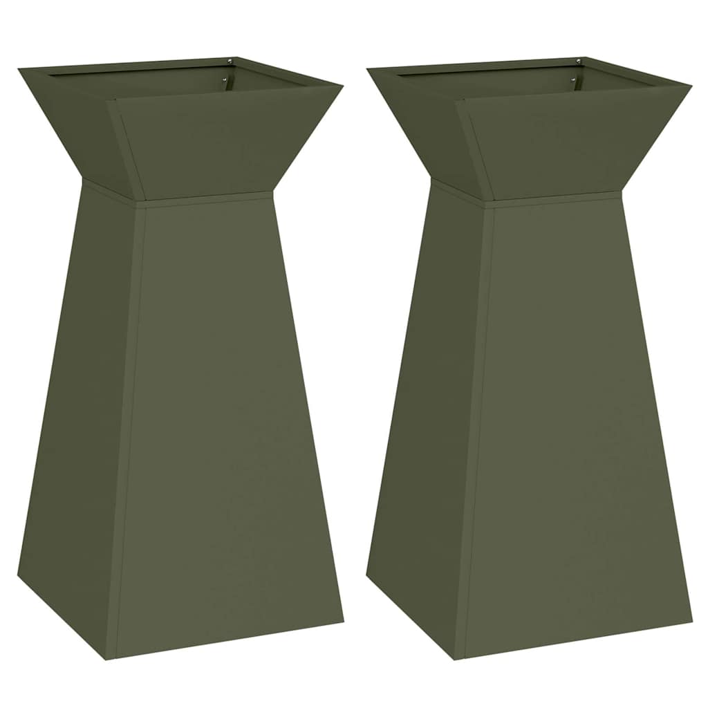 Stup saksija 2 pcs Maslinasta 35 x 35 x 73 cm