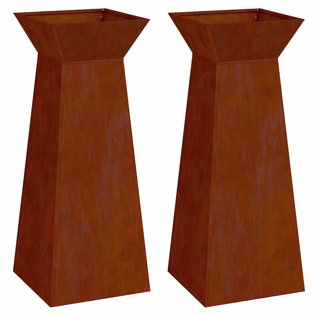 Stup saksija 2 pcs Srebrno 40 x 40 x 100 cm