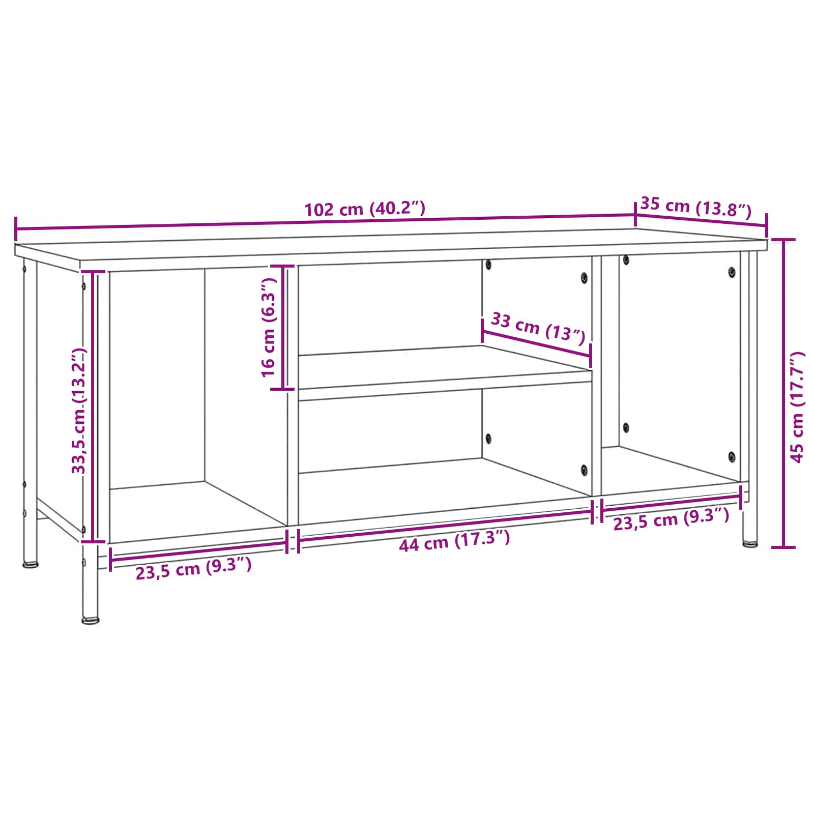 TV ormar Umjetnički hrast 102 x 35 x 45 cm Konstruirano drvo