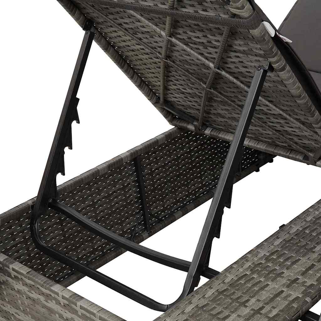 Dvostruka ležaljka Podesiva Siva 205 x 129 x 200 cm poliratan