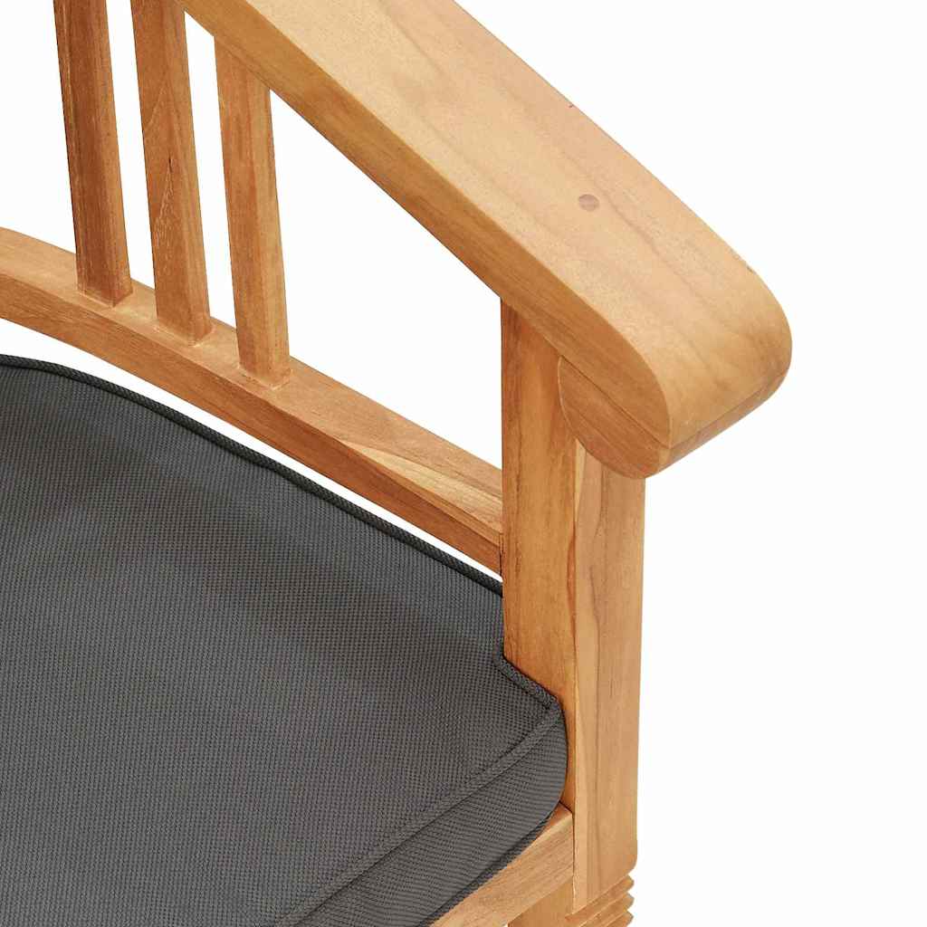 Stolica s jastukom 2 pcs Smeđa 63 x 58 x 89 cm Čvrsto teak drvo