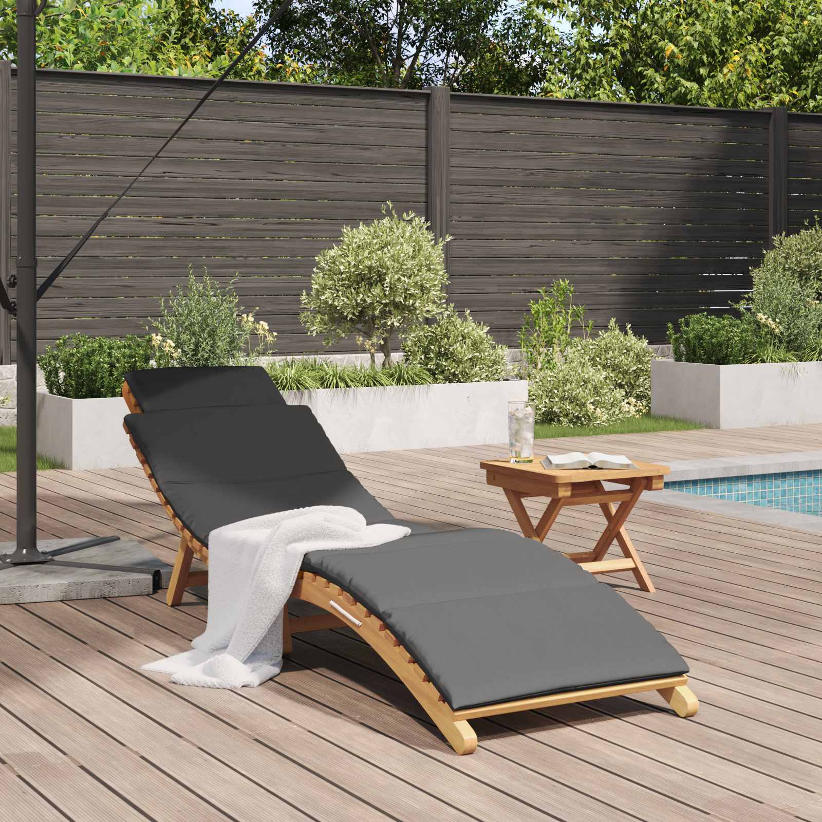 Suncobran za vrt Smeđa 198 x 55 x 58,5 cm Čvrsto teak drvo