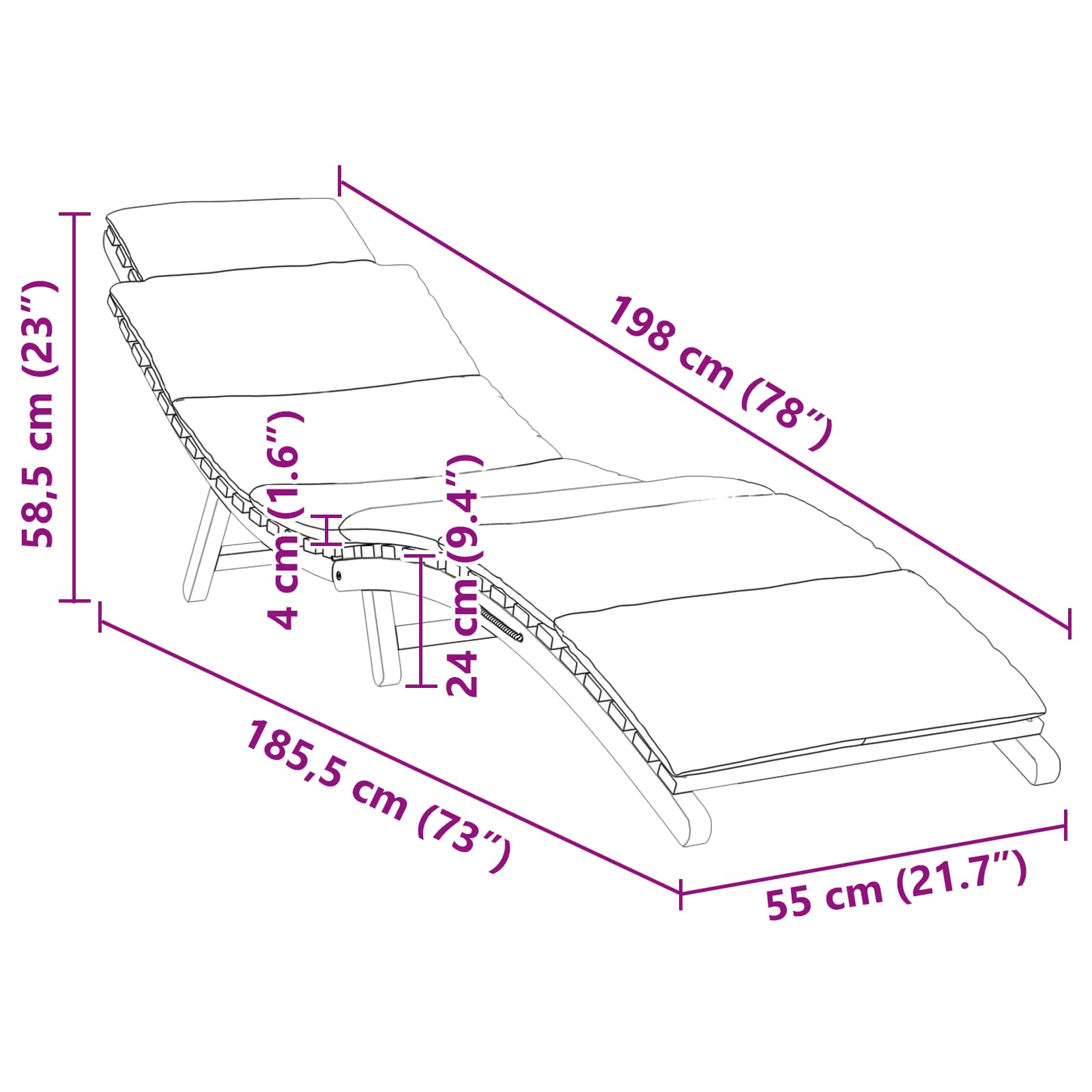 Suncobran za vrt Smeđa 198 x 55 x 58,5 cm Čvrsto teak drvo