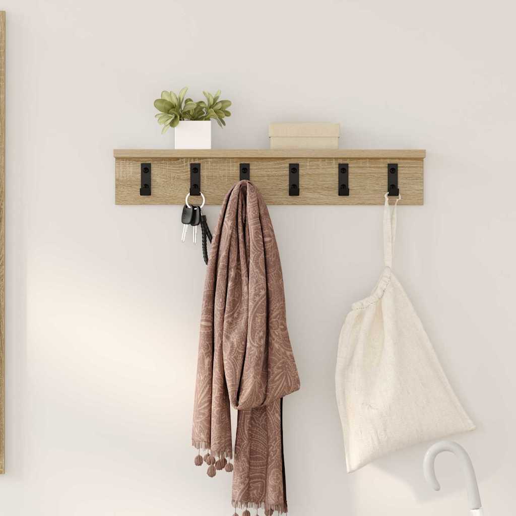 Vješalica za kapute na zidu Sonoma hrast 60 x 10,5 x 10,5 cm