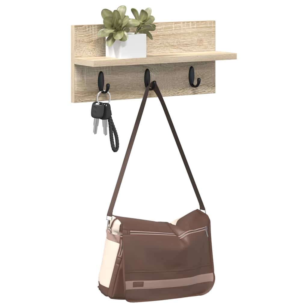 Vješalica za kapute na zidu Sonoma hrast 40 x 10,5 x 18 cm